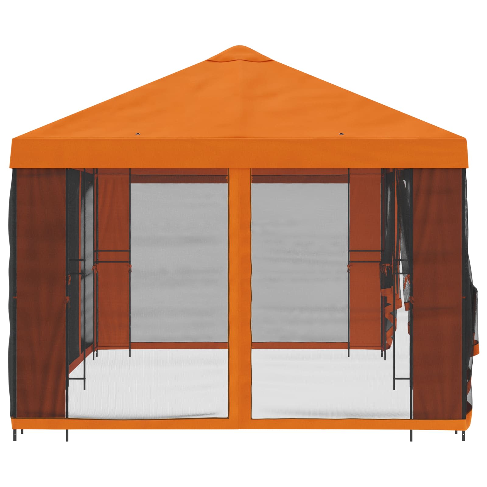Paviljon s bočnim stranama 6 x 3 m Narančasta Poliester i čelik