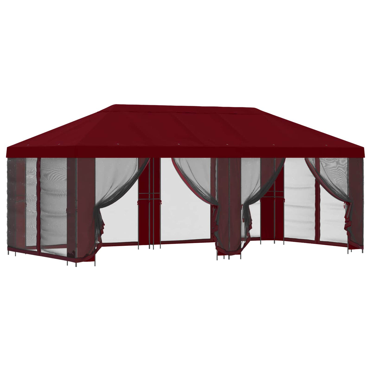 Paviljon s bočnim stranama 6 x 3 m Tamno crvena