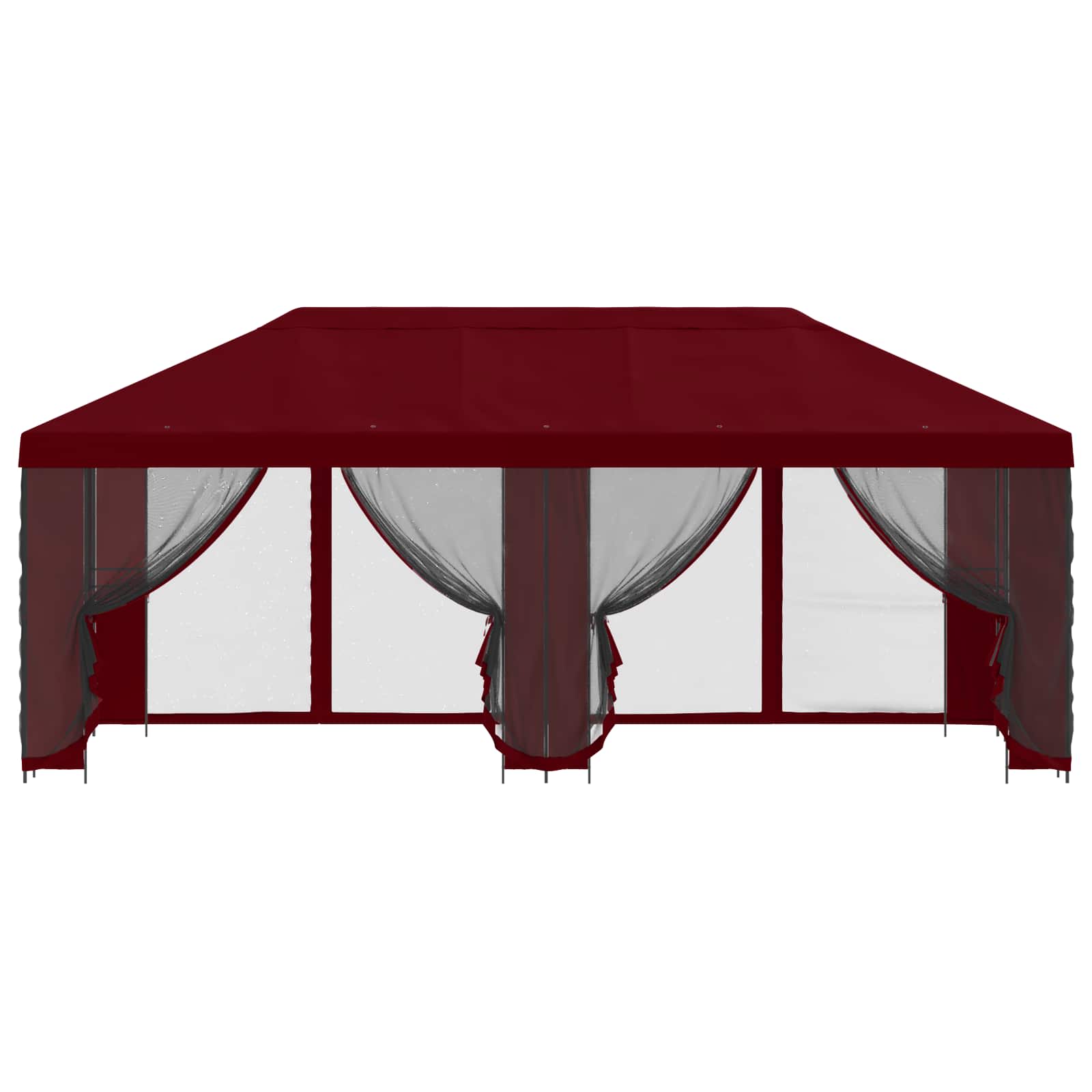 Paviljon s bočnim stranama 6 x 3 m Tamno crvena
