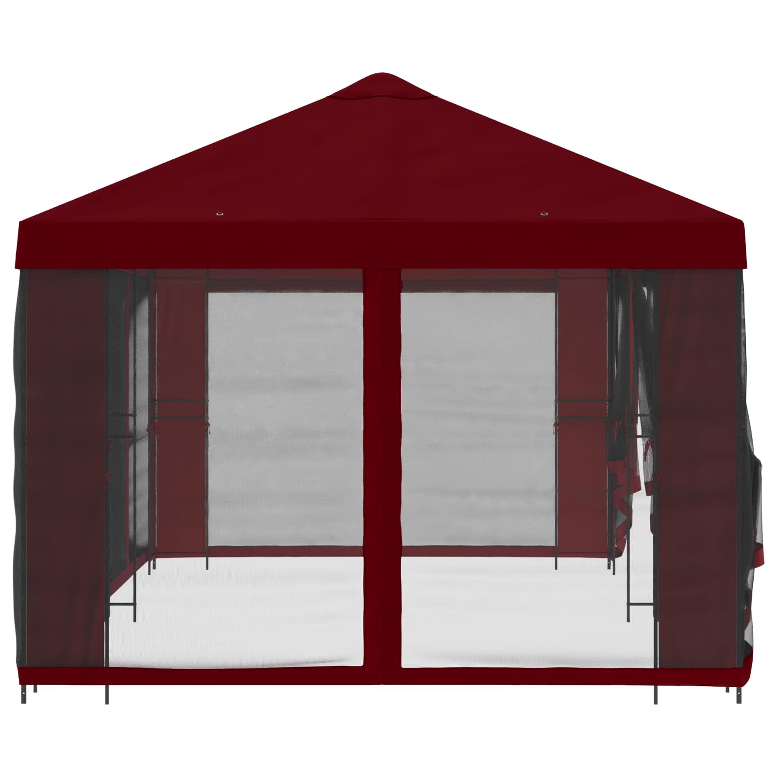 Paviljon s bočnim stranama 6 x 3 m Tamno crvena