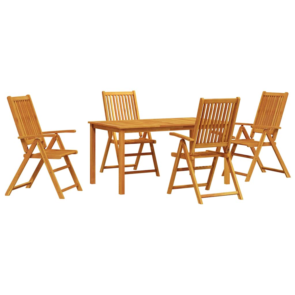 Vrtni set za objed Sklopivi 5 pcs Smeđa Čvrsto drvo akacije