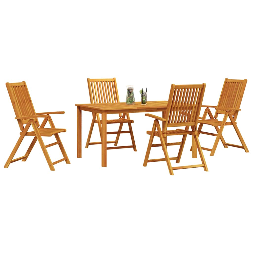 Vrtni set za objed Sklopivi 5 pcs Smeđa Čvrsto drvo akacije