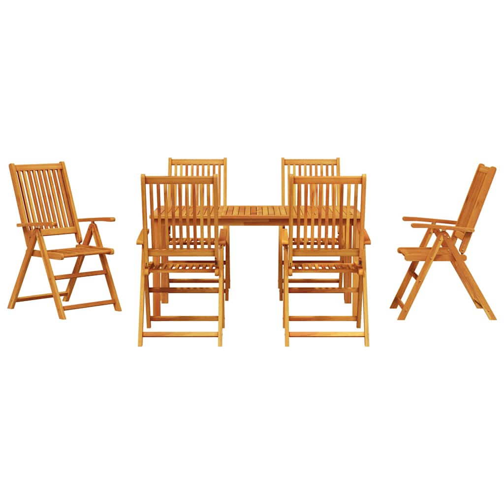 Vrtni set za objed Sklopivi 7 pcs Smeđa Čvrsto drvo akacije