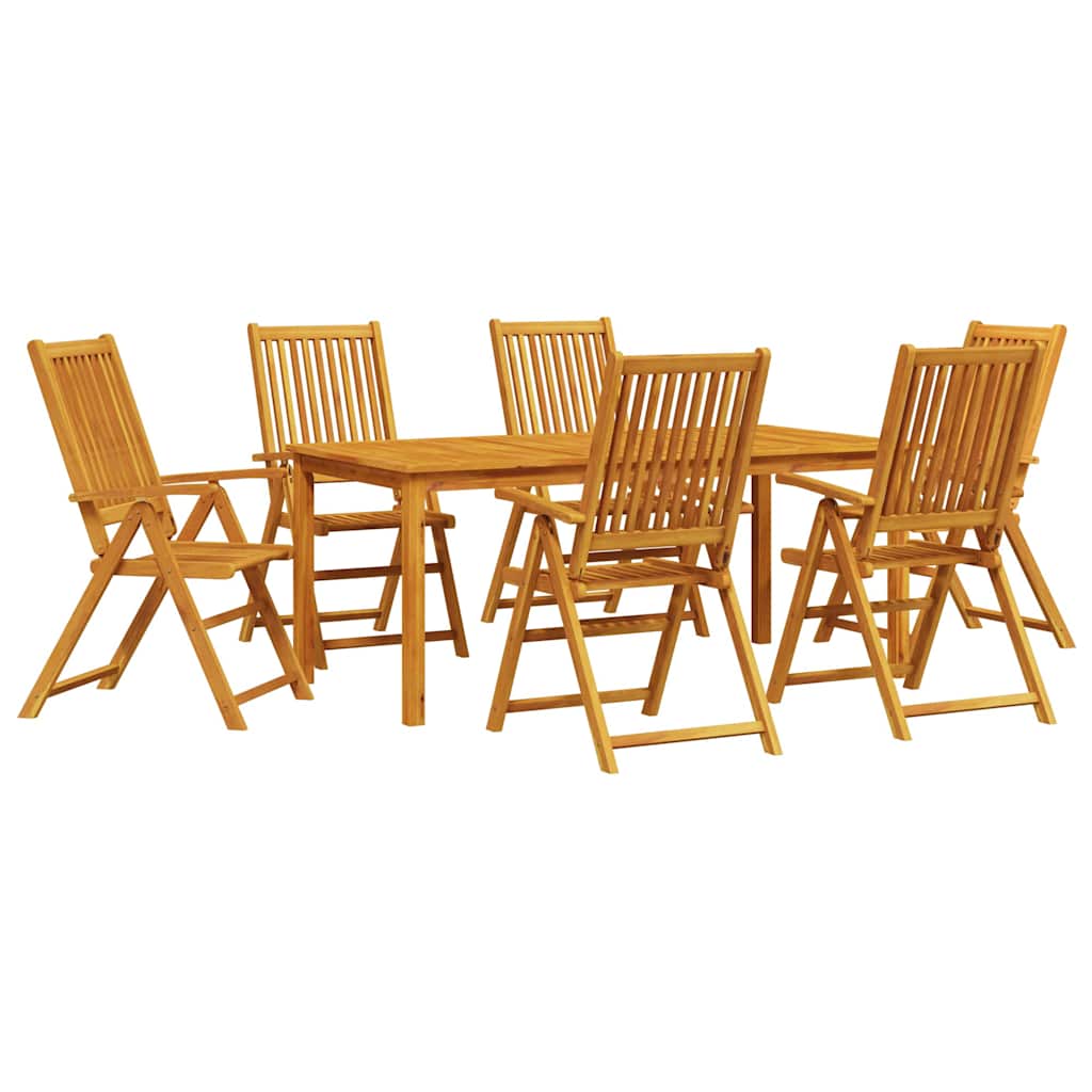 Vrtni set za objed Sklopivi 7 pcs Smeđa Čvrsto drvo akacije