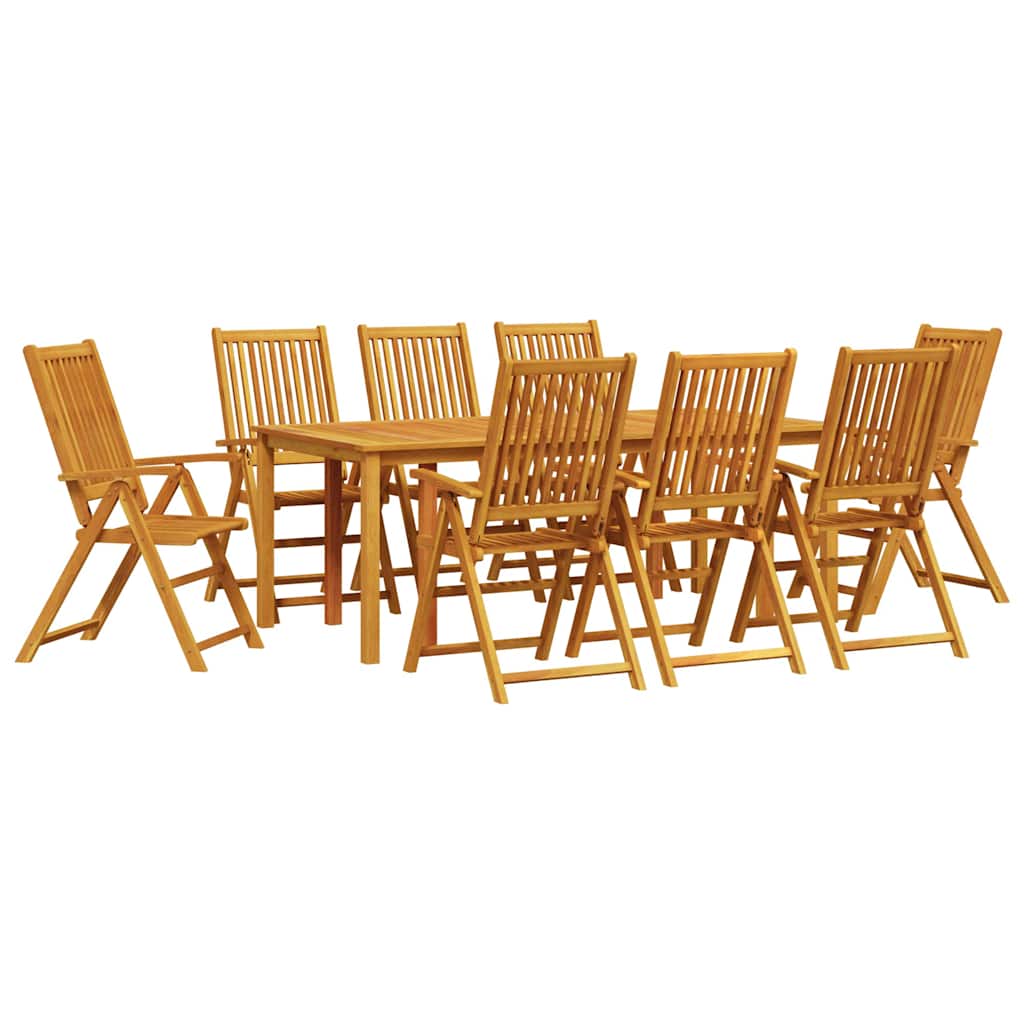 Vrtni set za objed Sklopivi 9 pcs Smeđa Čvrsto drvo akacije