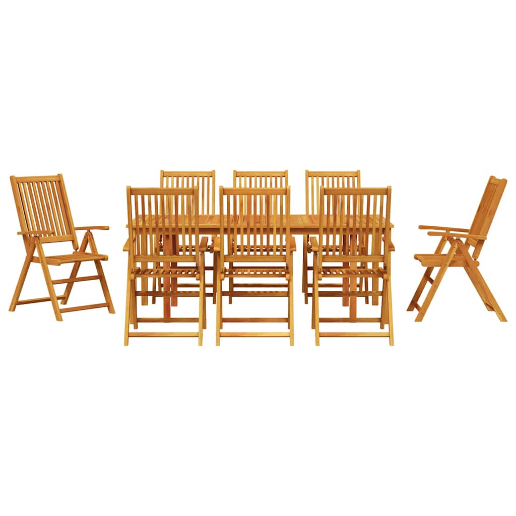 Vrtni set za objed Sklopivi 9 pcs Smeđa Čvrsto drvo akacije