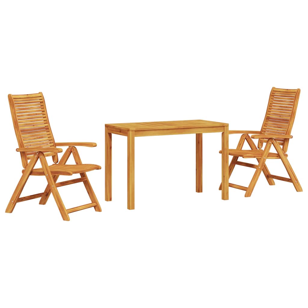 Vrtni set za objed 3 pcs Smeđa Čvrsto drvo akacije