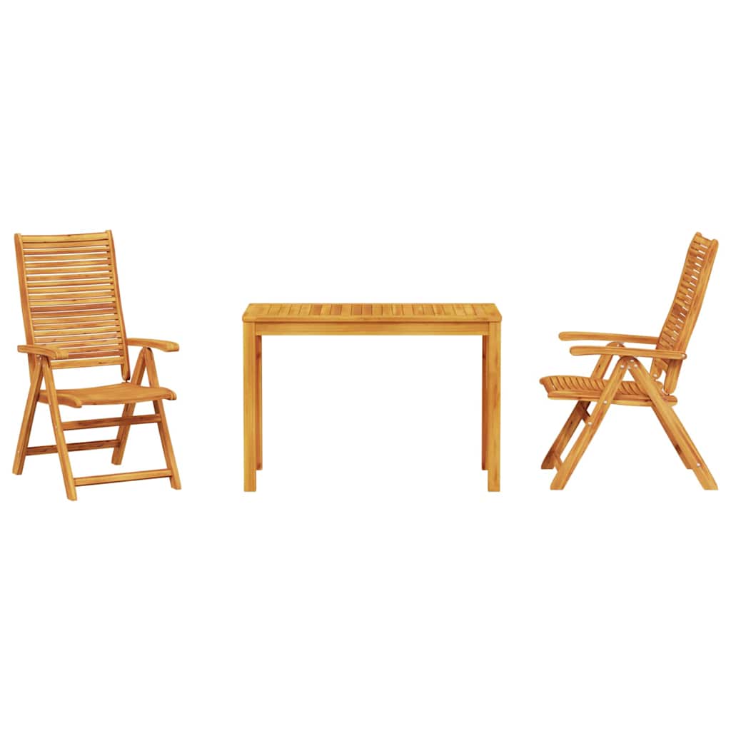 Vrtni set za objed 3 pcs Smeđa Čvrsto drvo akacije