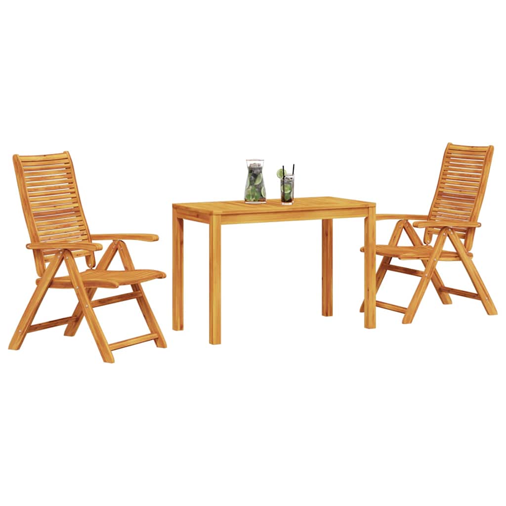Vrtni set za objed 3 pcs Smeđa Čvrsto drvo akacije