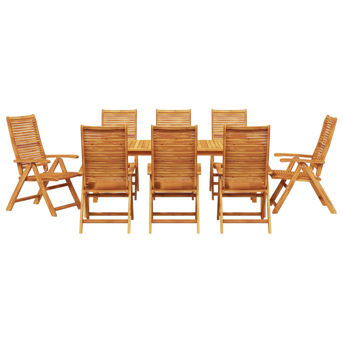 Vrtni set za objed 9 pcs Smeđa Čvrsto drvo akacije