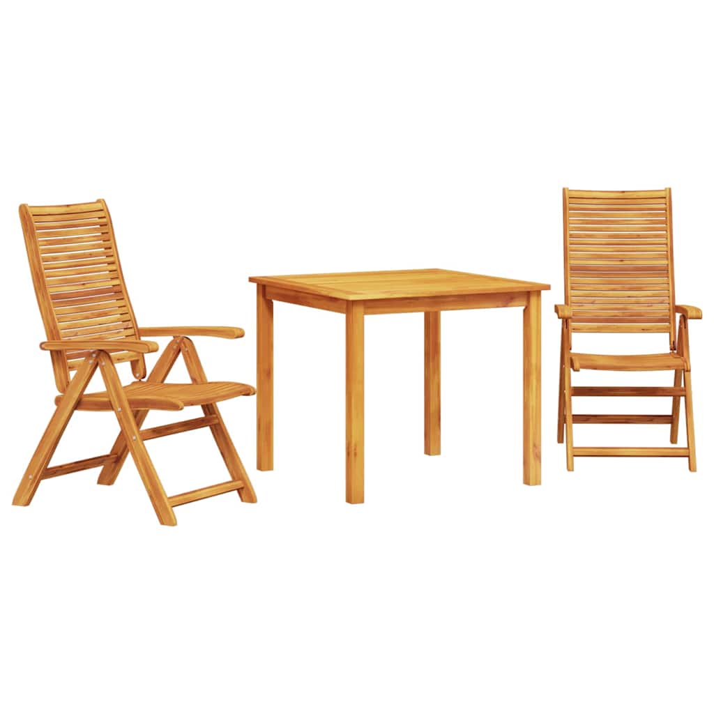 Vrtni set za objed 3 pcs Smeđa Čvrsto drvo akacije
