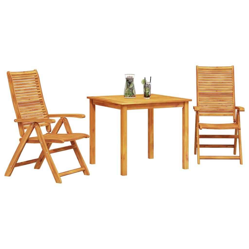 Vrtni set za objed 3 pcs Smeđa Čvrsto drvo akacije