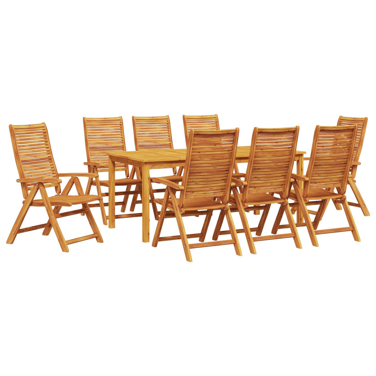Vrtni set za objed 9 pcs Smeđa Čvrsto drvo akacije