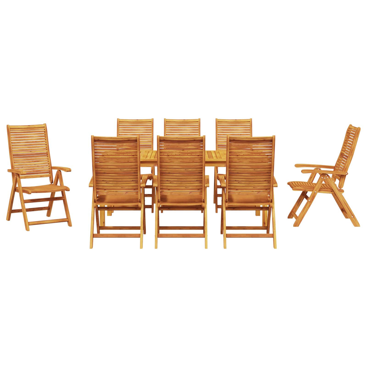 Vrtni set za objed 9 pcs Smeđa Čvrsto drvo akacije