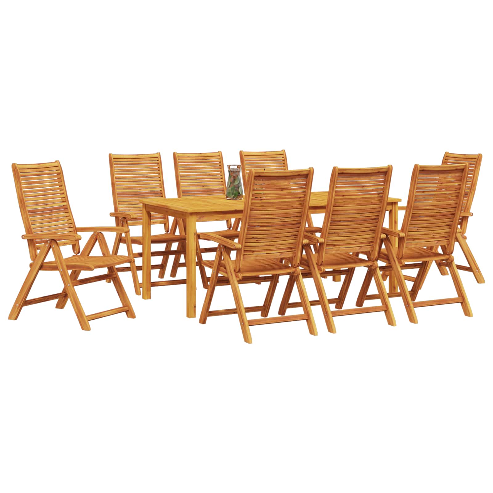 Vrtni set za objed 9 pcs Smeđa Čvrsto drvo akacije