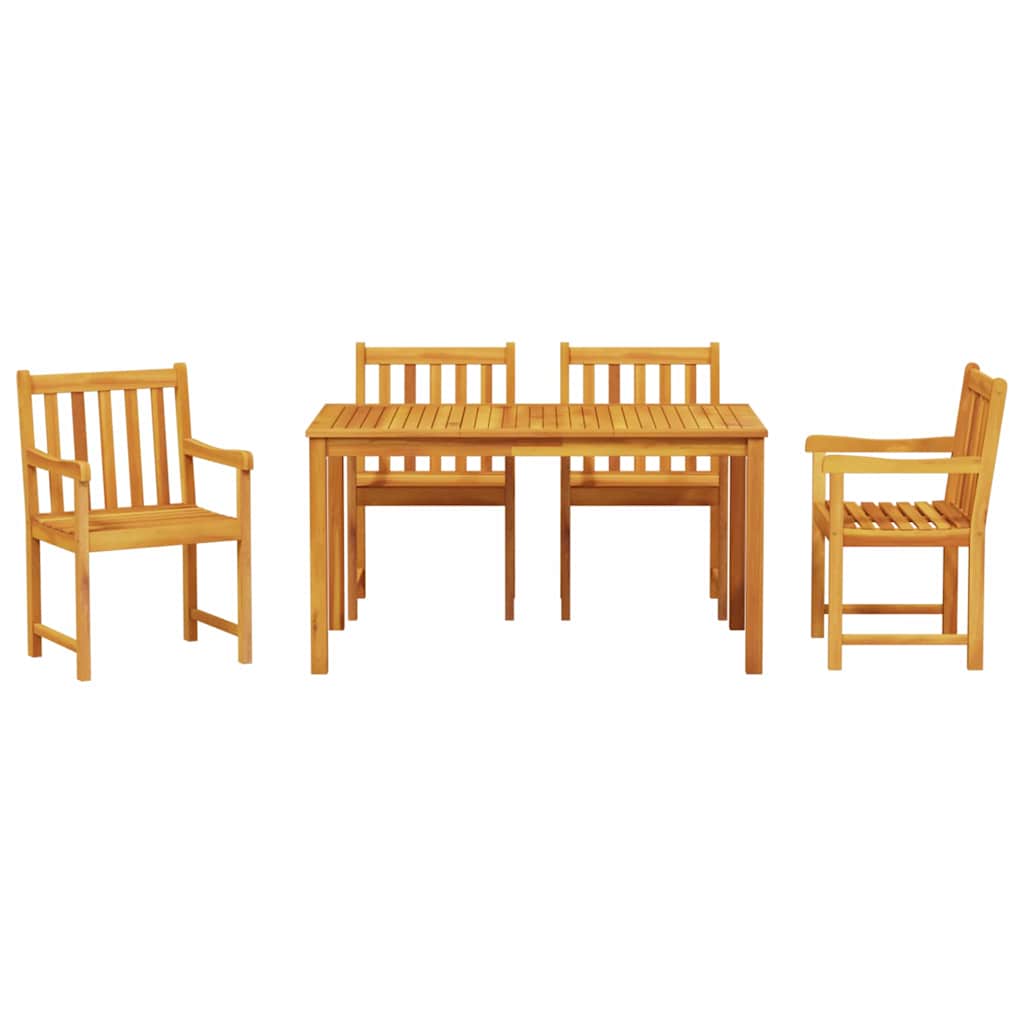 Vrtni set za objed 5 kom. Smeđa Čvrsto drvo akacije 140 x 80 x 74 cm