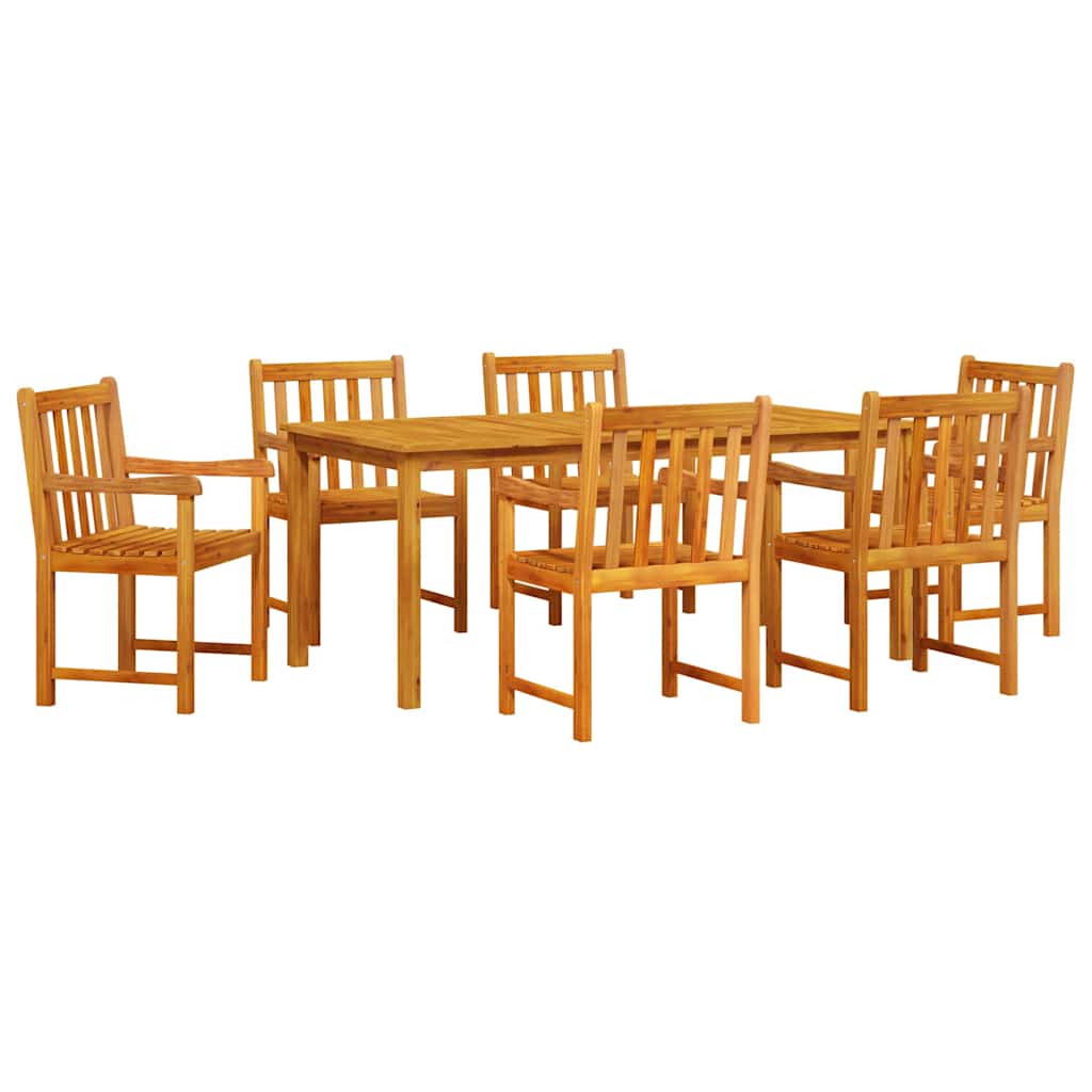Vrtni set za objed 7 pcs Smeđa Čvrsto drvo akacije