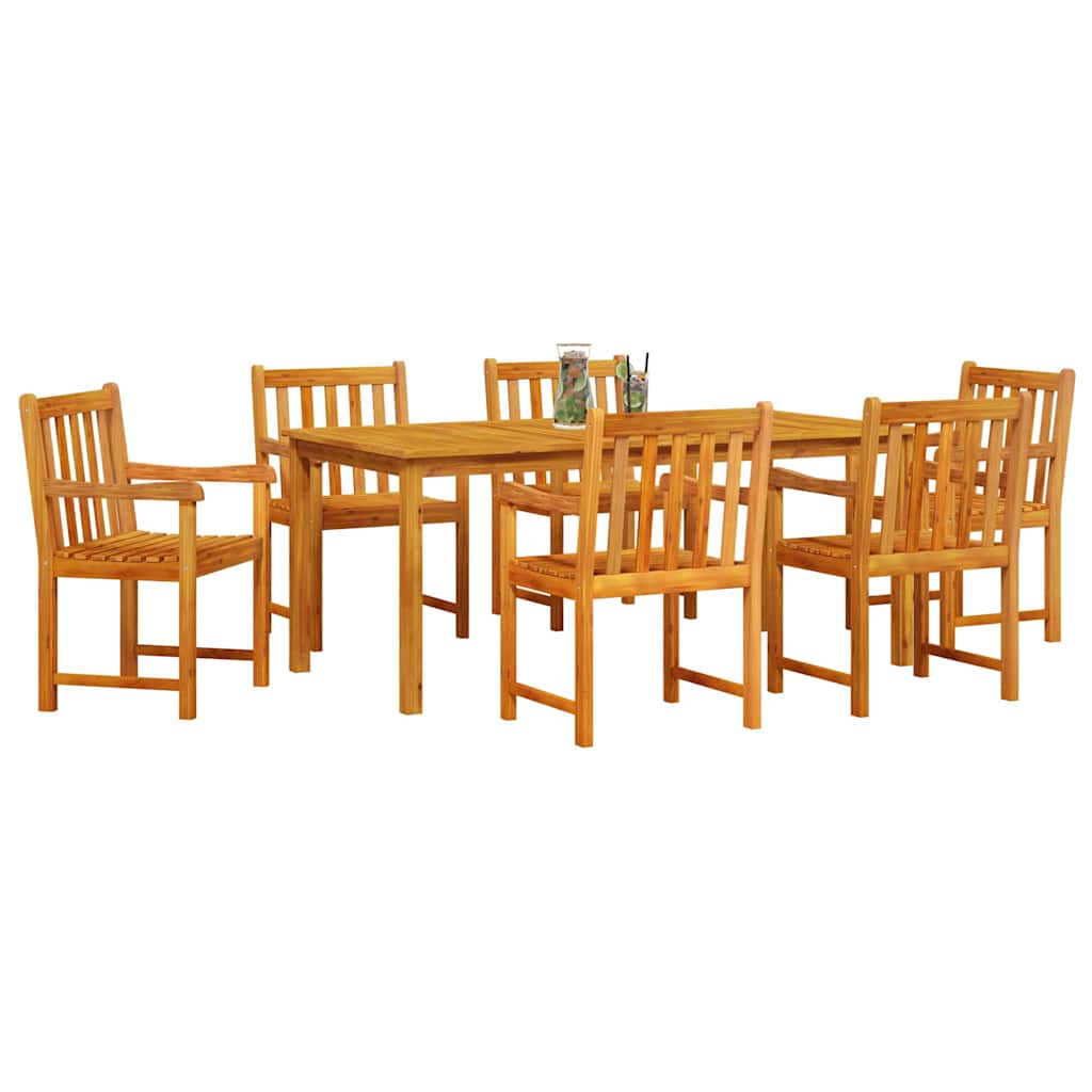 Vrtni set za objed 7 pcs Smeđa Čvrsto drvo akacije