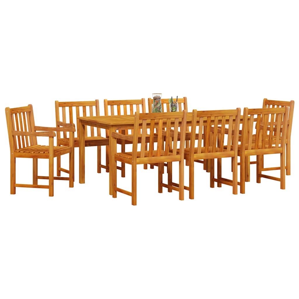 Vrtni set za objed 9 pcs Smeđa Čvrsto drvo akacije