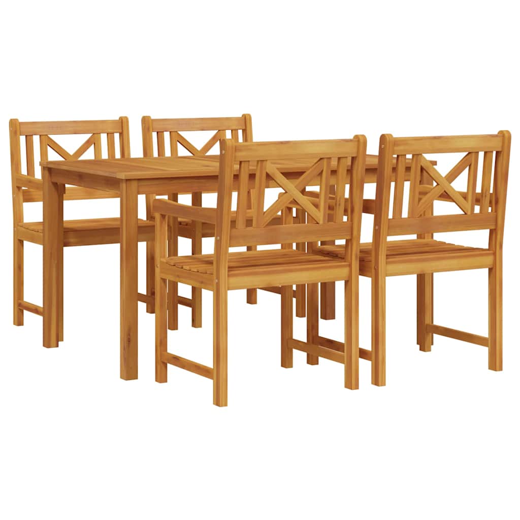 Vrtni set za objed 5 pcs Smeđa Čvrsto drvo akacije