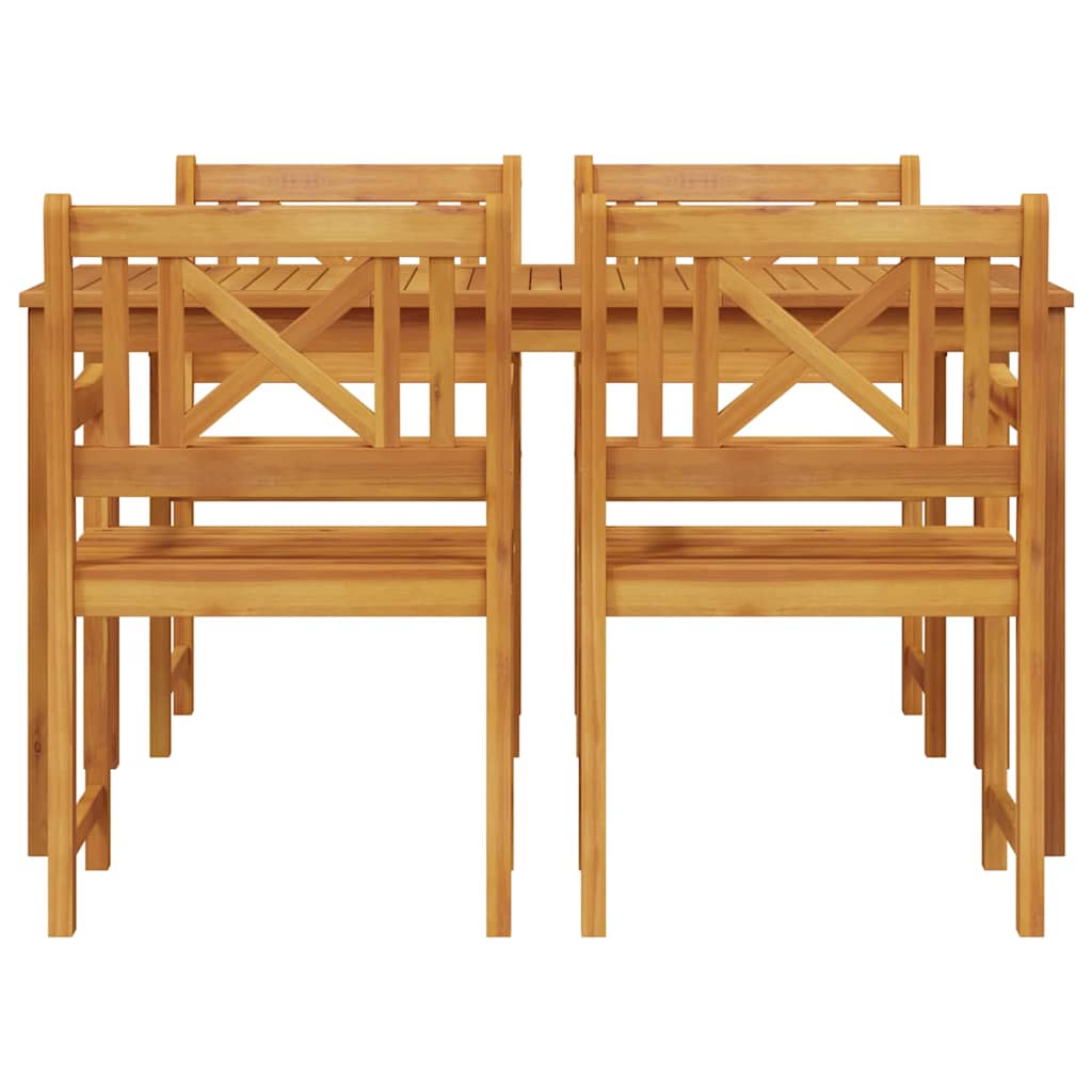 Vrtni set za objed 5 pcs Smeđa Čvrsto drvo akacije