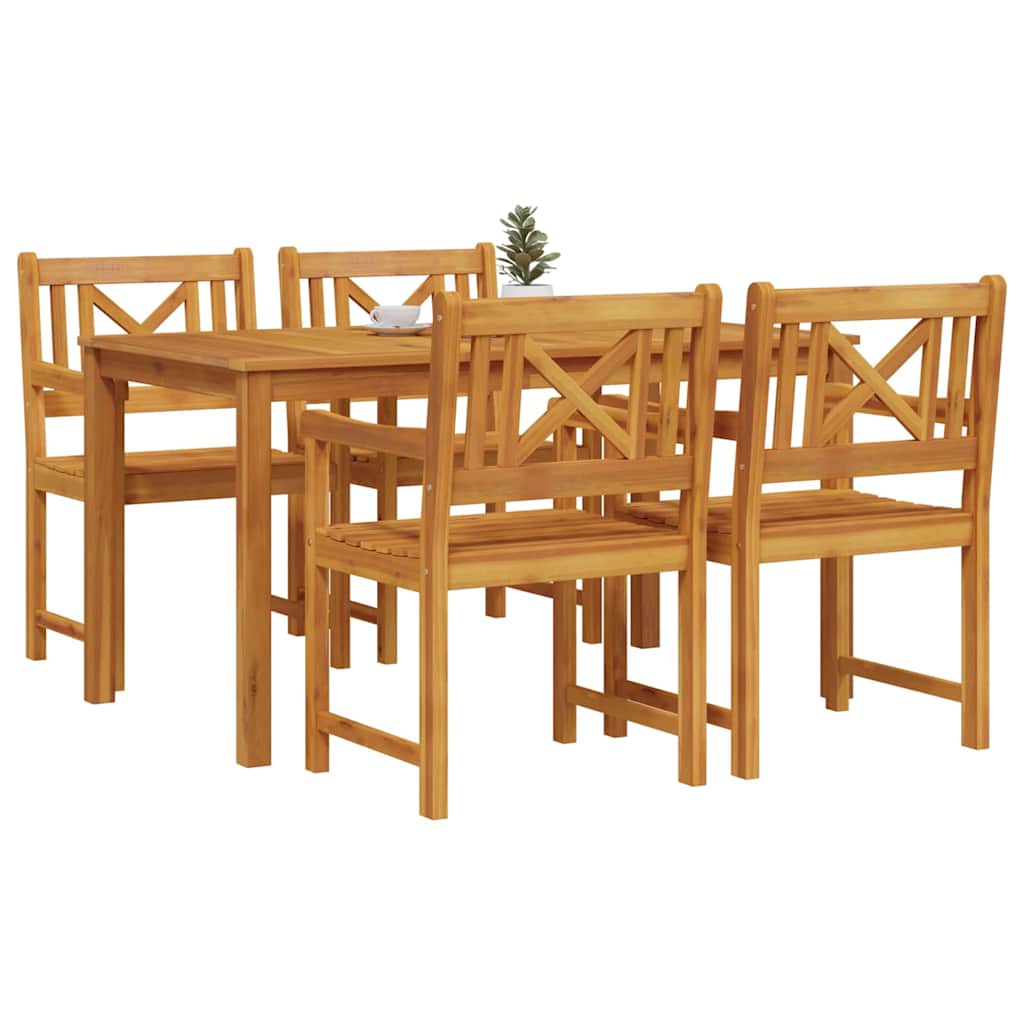 Vrtni set za objed 5 pcs Smeđa Čvrsto drvo akacije