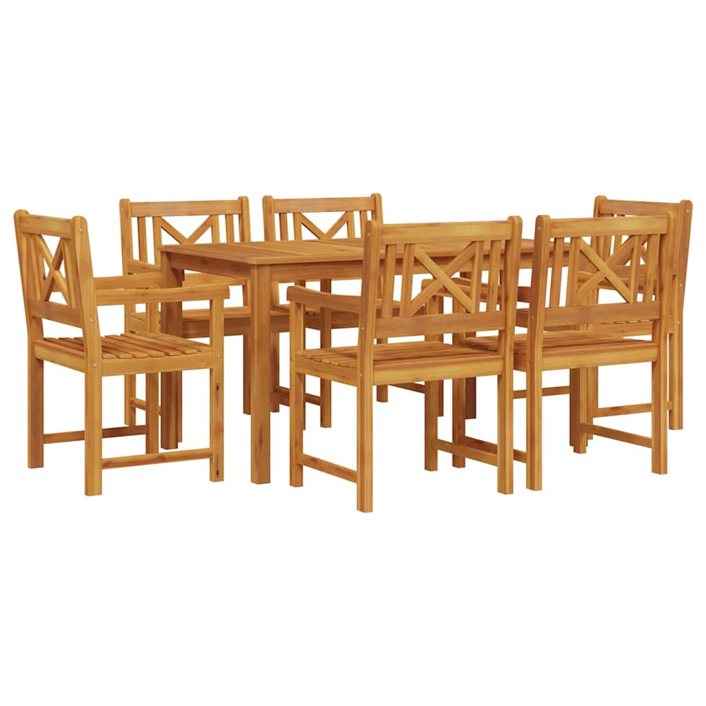 Vrtni set za objed 7 pcs Smeđa Čvrsto drvo akacije
