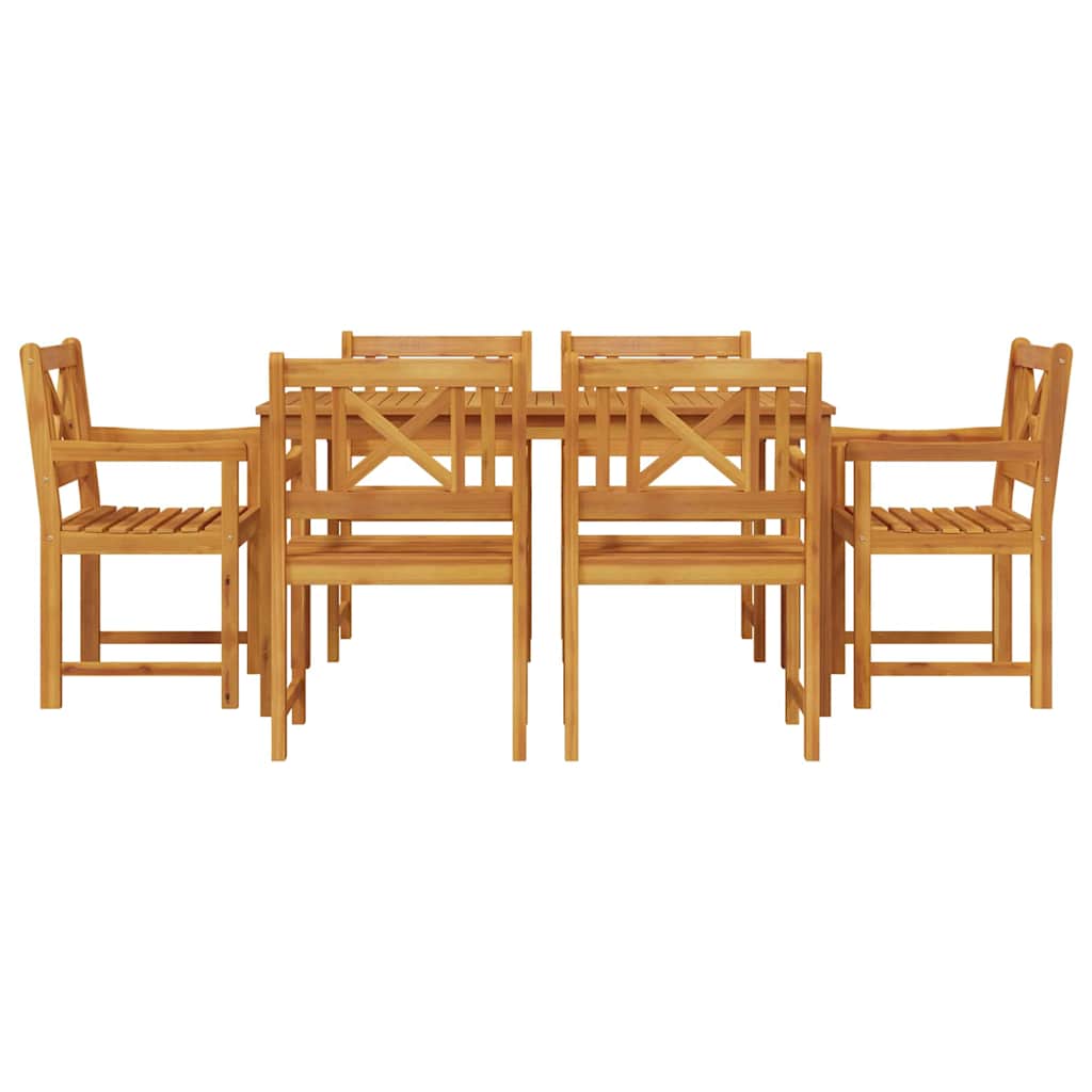 Vrtni set za objed 7 pcs Smeđa Čvrsto drvo akacije