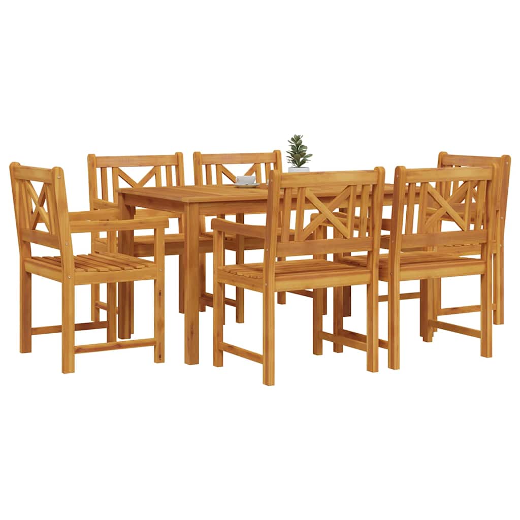 Vrtni set za objed 7 pcs Smeđa Čvrsto drvo akacije