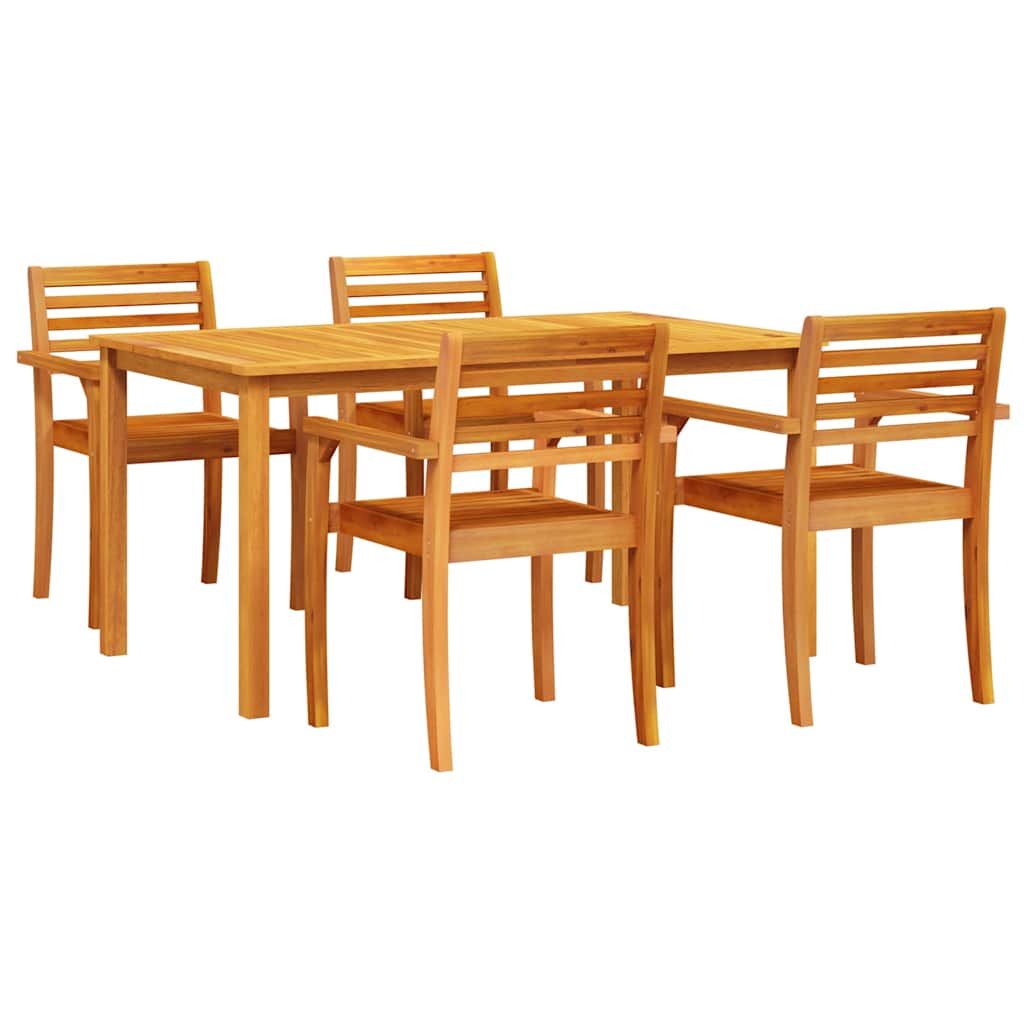 Vrtni set za objed 5 pcs Smeđa Čvrsto drvo akacije