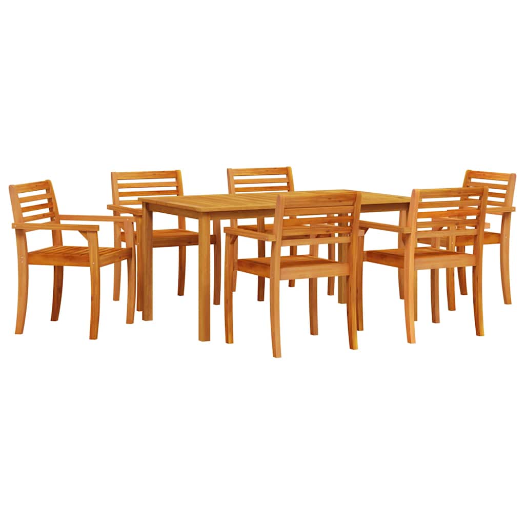 Vrtni set za objed 7 pcs Smeđa Čvrsto drvo akacije