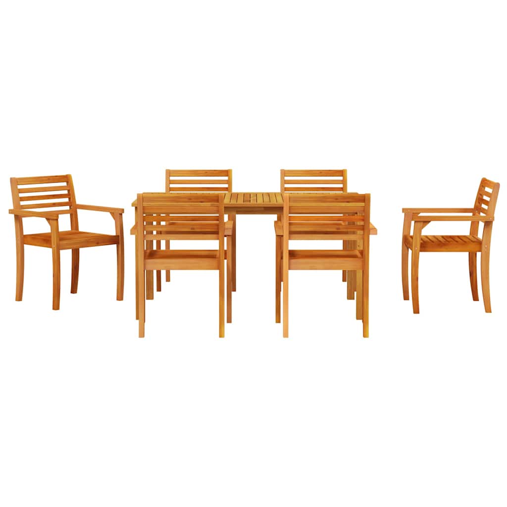 Vrtni set za objed 7 pcs Smeđa Čvrsto drvo akacije