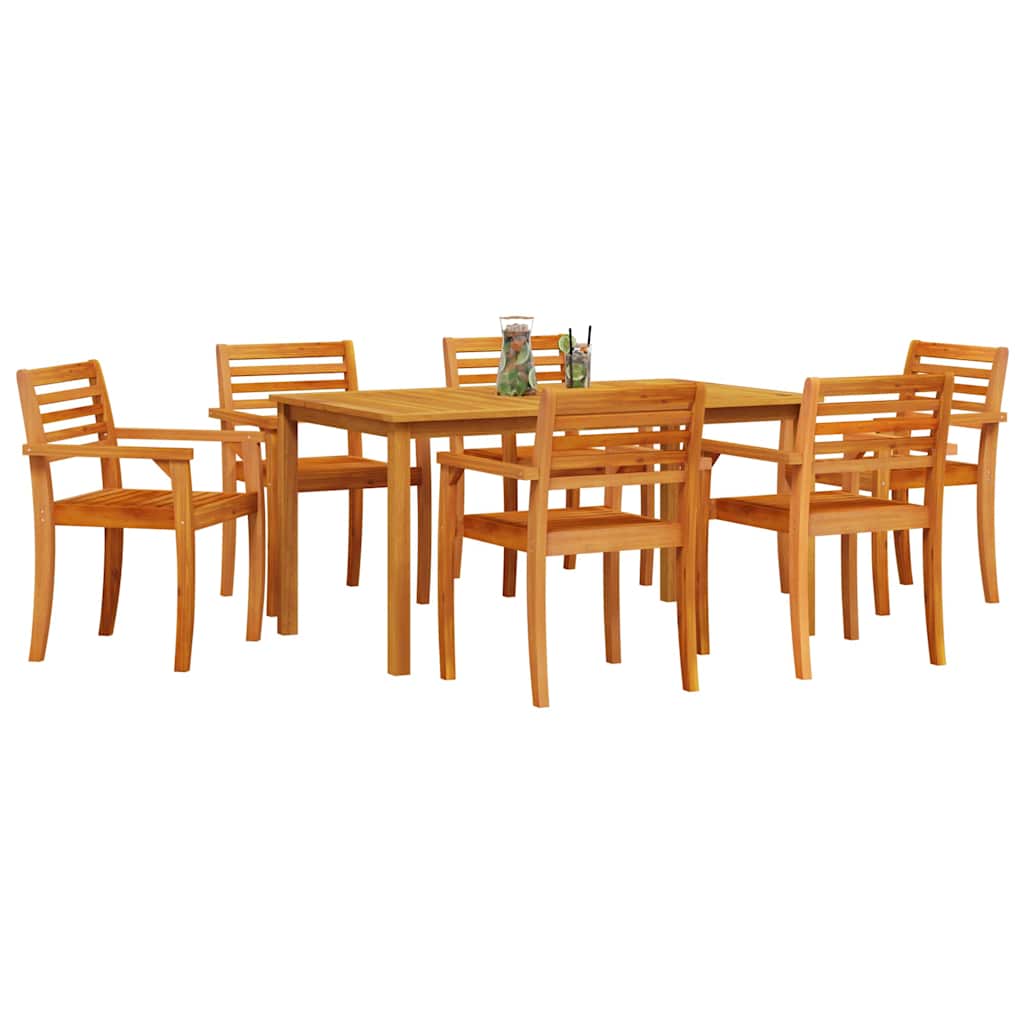 Vrtni set za objed 7 pcs Smeđa Čvrsto drvo akacije