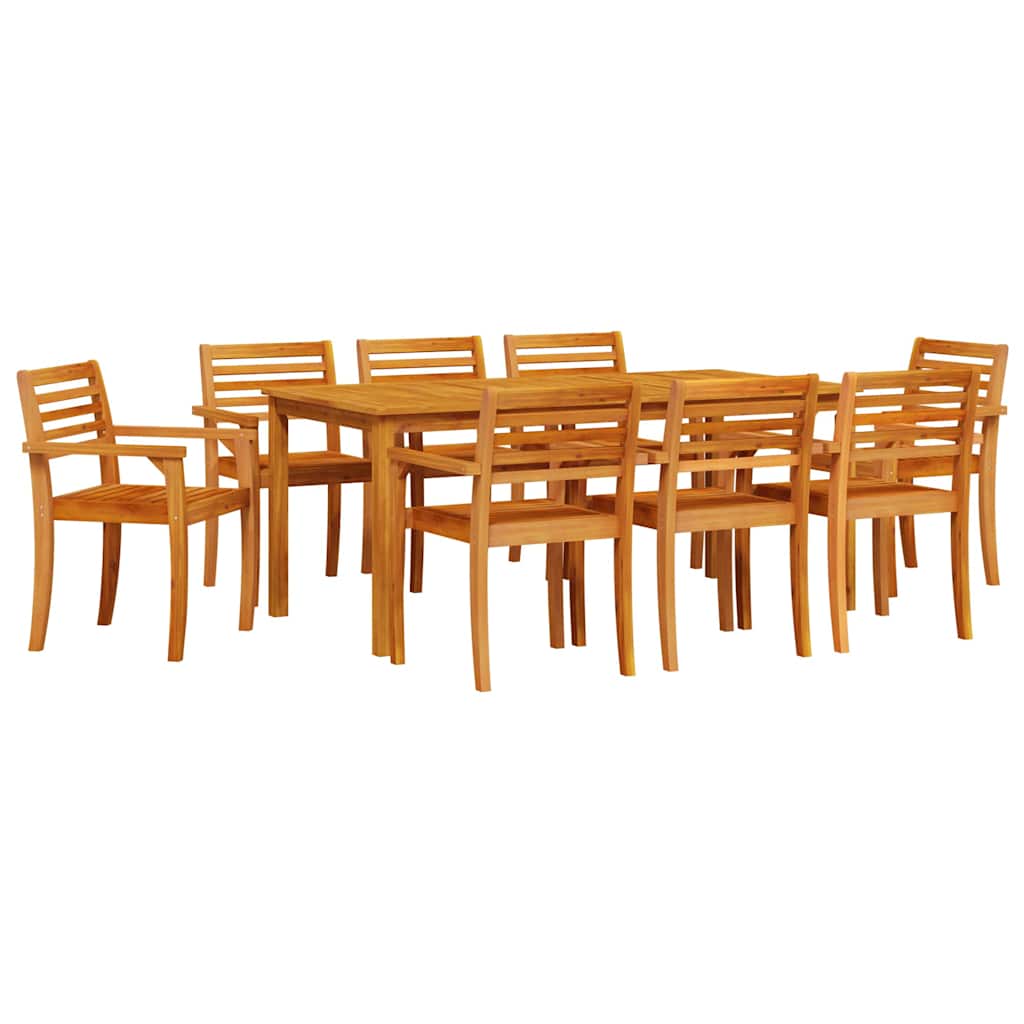 Vrtni set za objed 9 pcs Smeđa Čvrsto drvo akacije
