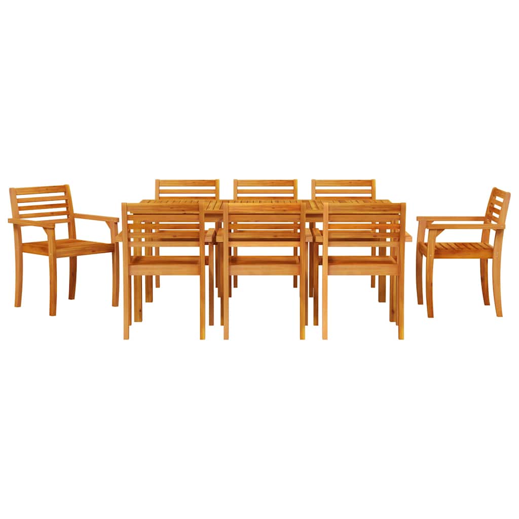 Vrtni set za objed 9 pcs Smeđa Čvrsto drvo akacije