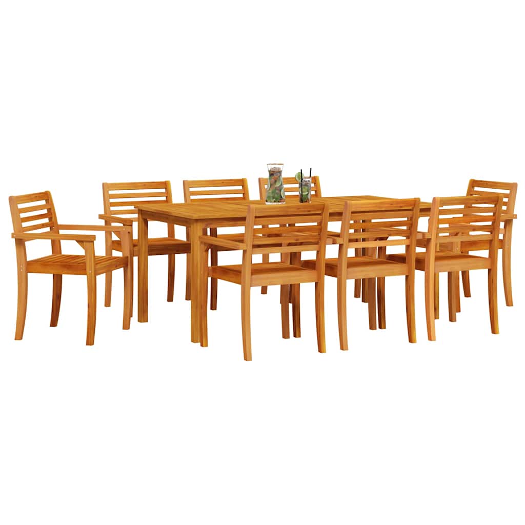 Vrtni set za objed 9 pcs Smeđa Čvrsto drvo akacije