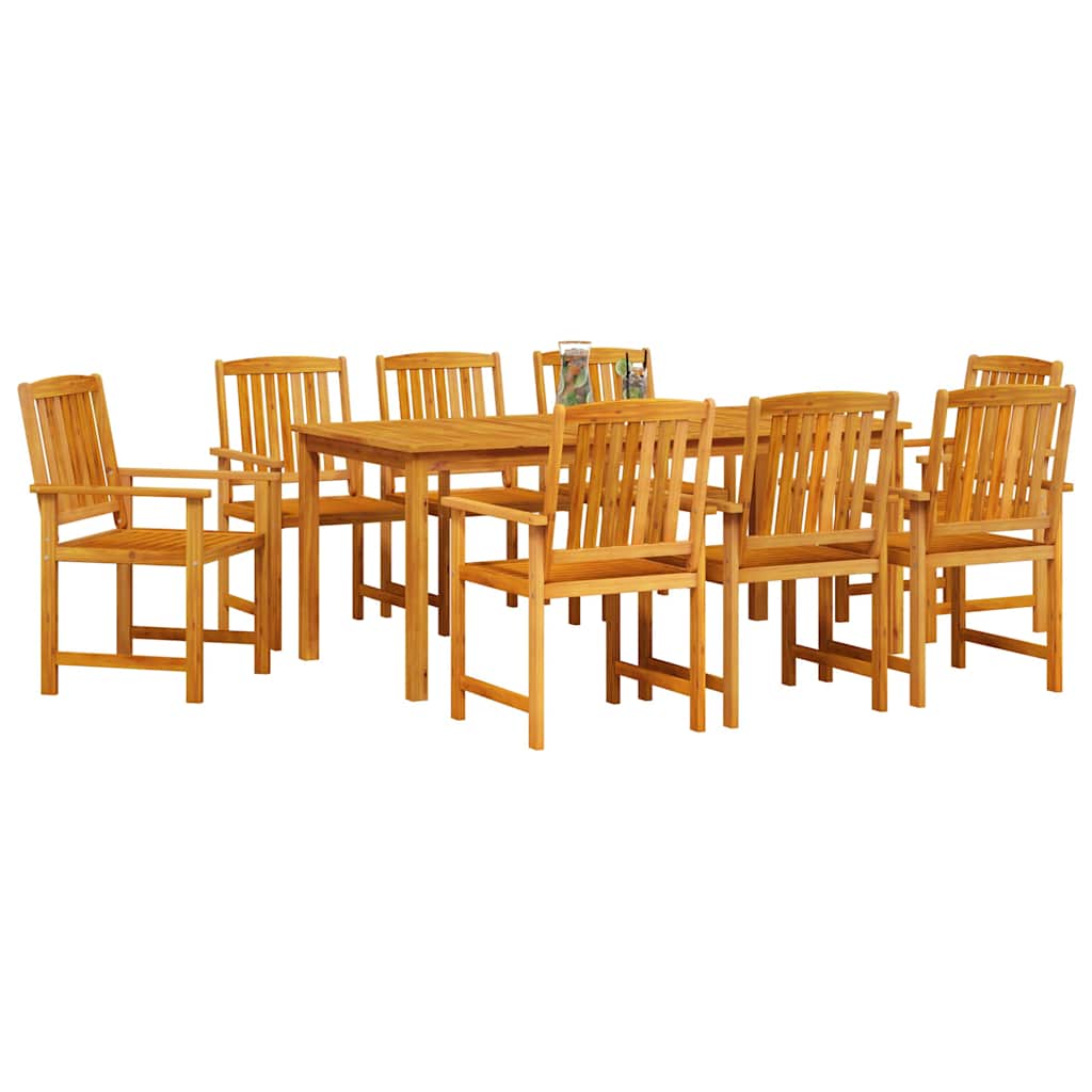 Vrtni set za objed 9 pcs Smeđa Čvrsto drvo akacije