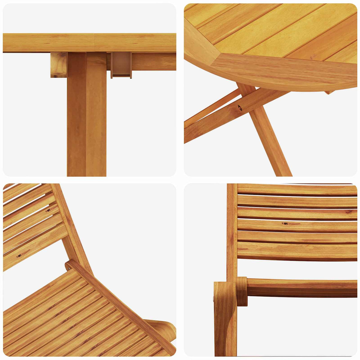 Sklopivi bistro set 3 kom. Smeđa Čvrsto drvo akacije