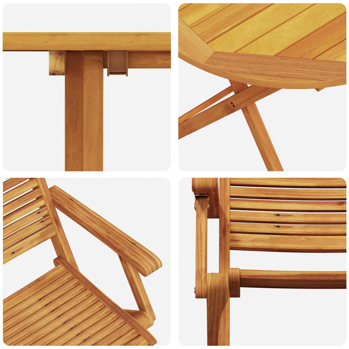 Sklopivi bistro set 3 pcs Smeđa Čvrsto drvo akacije