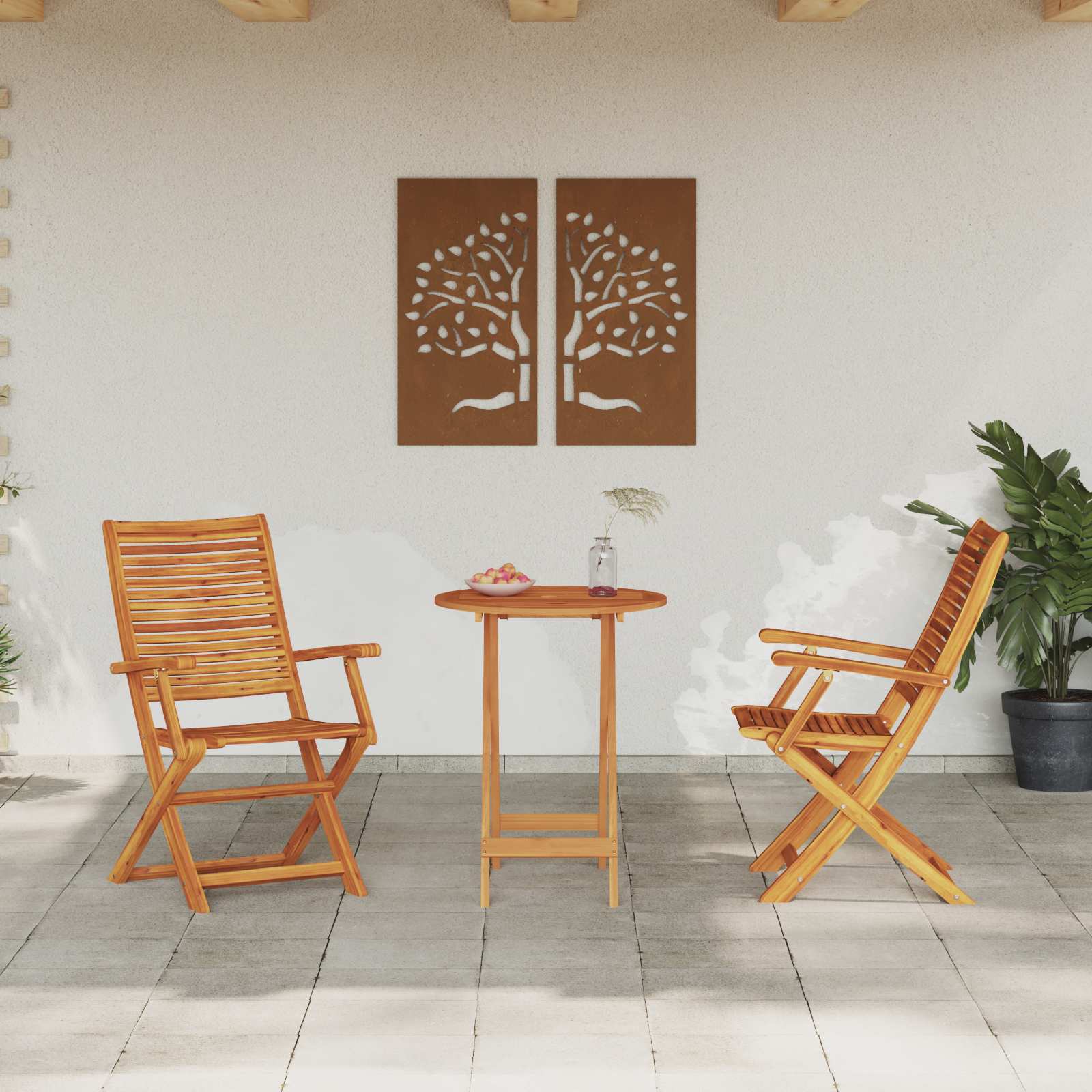 Sklopivi bistro set 3 pcs Smeđa Čvrsto drvo akacije