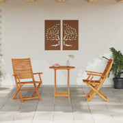 Sklopivi bistro set 3 pcs Smeđa Čvrsto drvo akacije