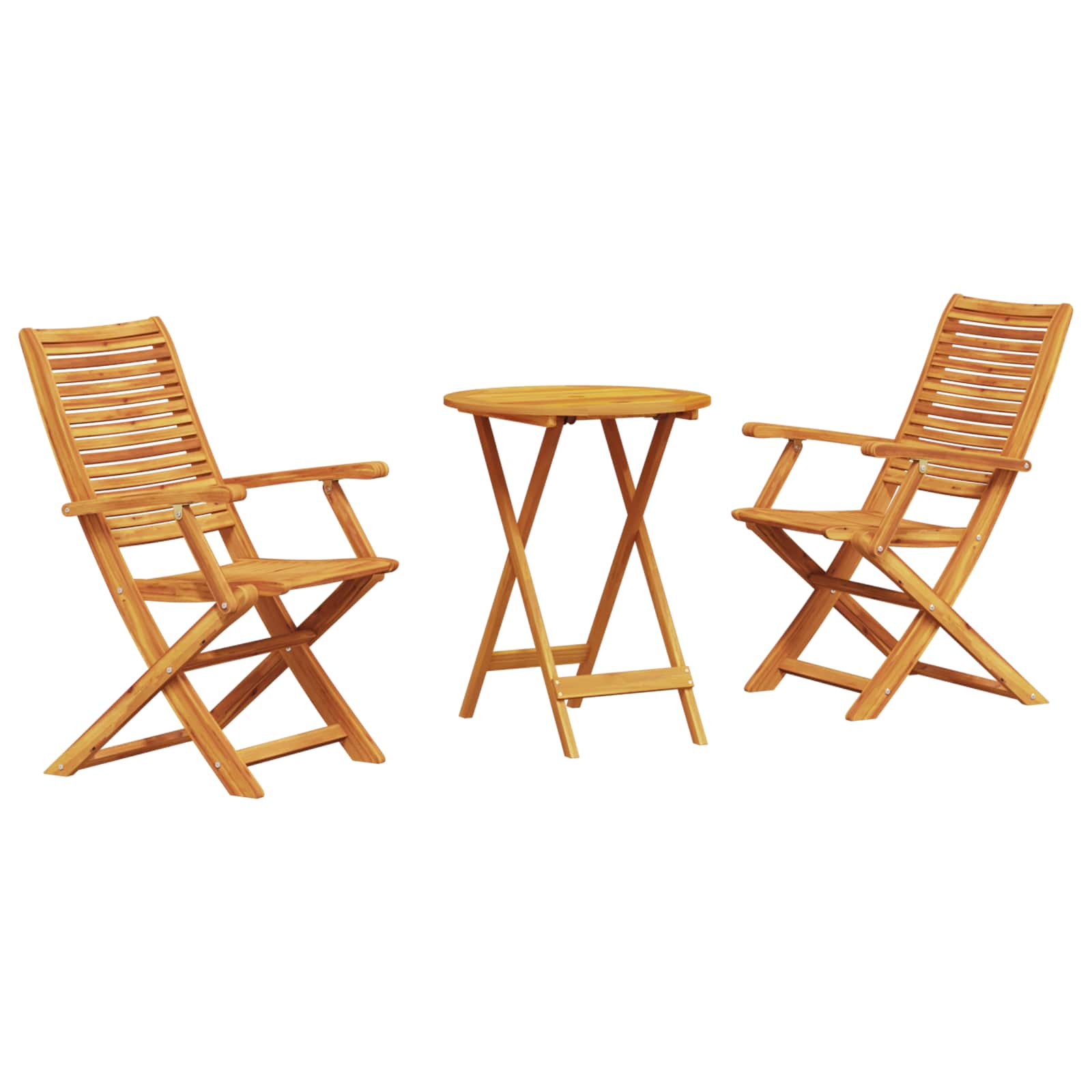 Sklopivi bistro set 3 pcs Smeđa Čvrsto drvo akacije