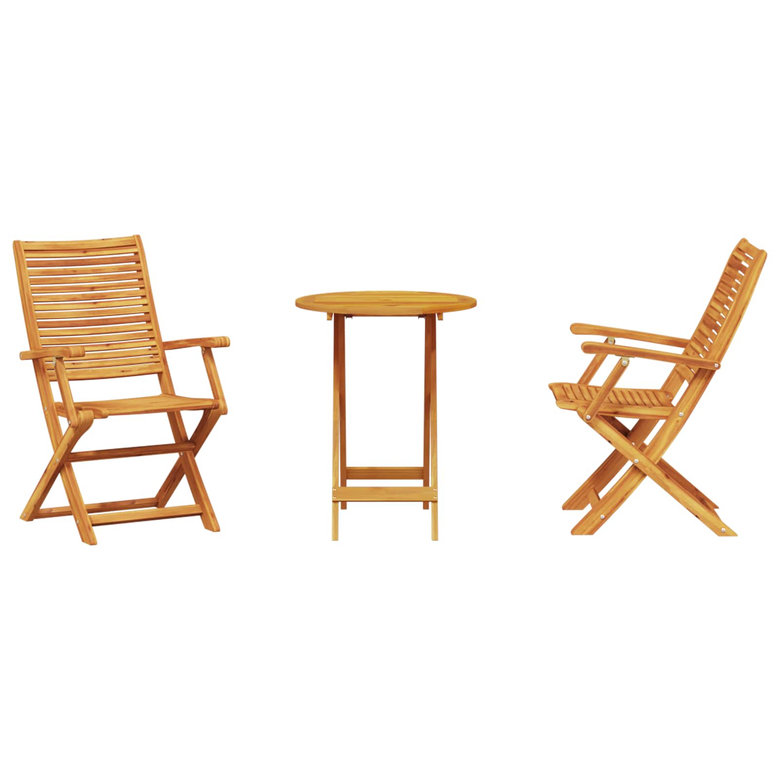 Sklopivi bistro set 3 pcs Smeđa Čvrsto drvo akacije
