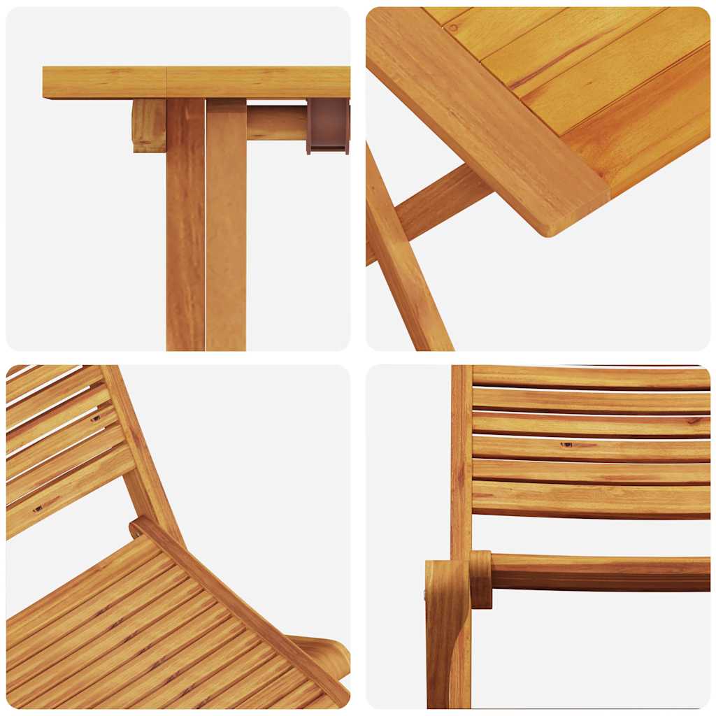 Sklopivi bistro set 3 pcs Smeđa Čvrsto drvo akacije
