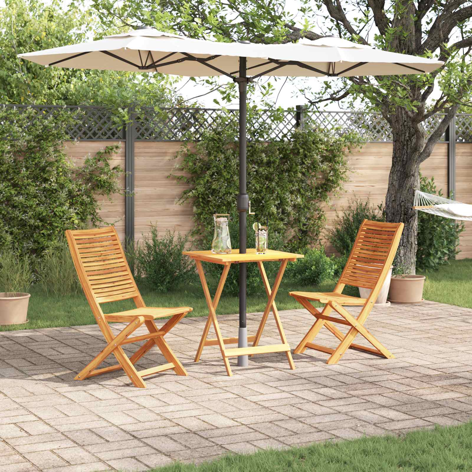 Sklopivi bistro set 3 pcs Smeđa Čvrsto drvo akacije