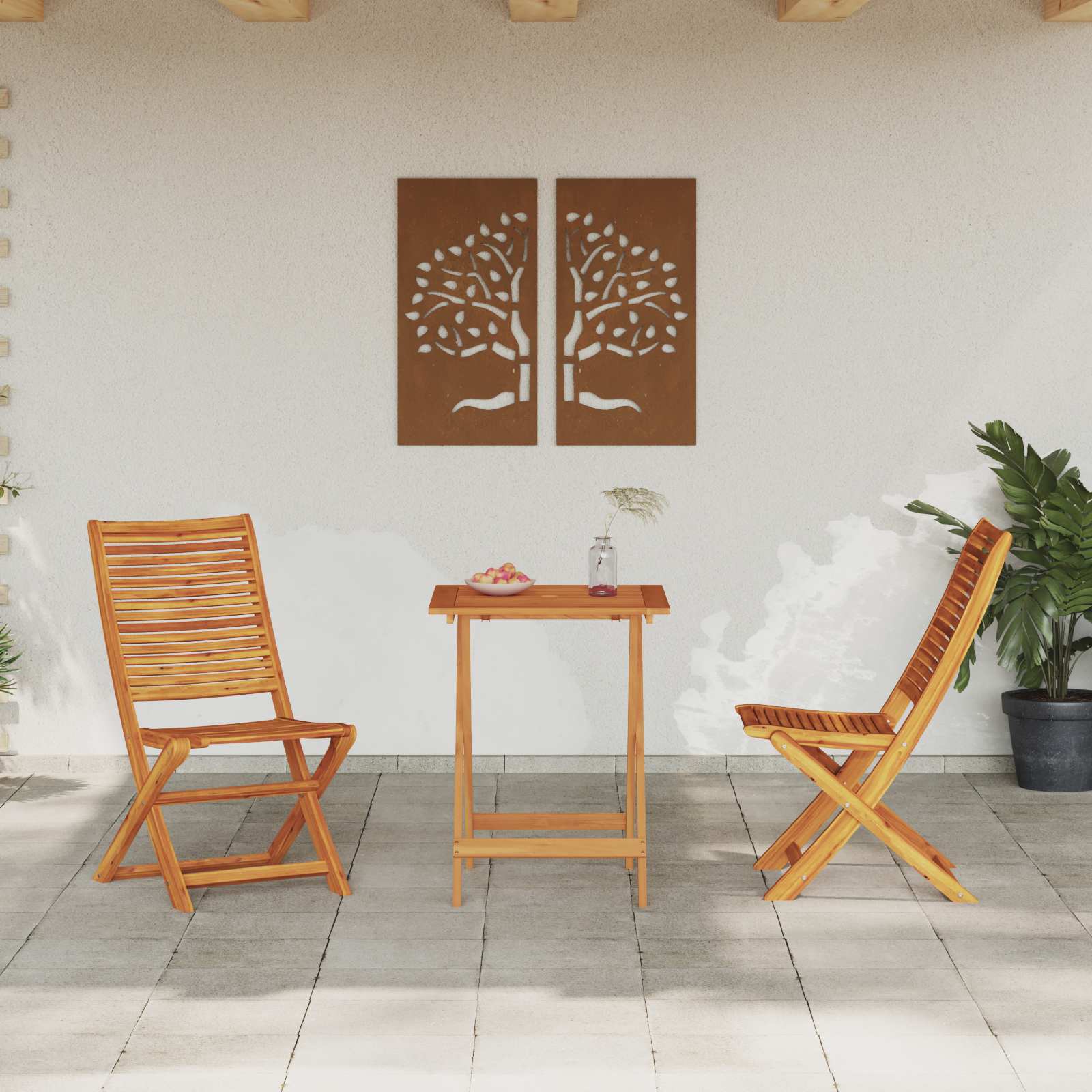 Sklopivi bistro set 3 pcs Smeđa Čvrsto drvo akacije