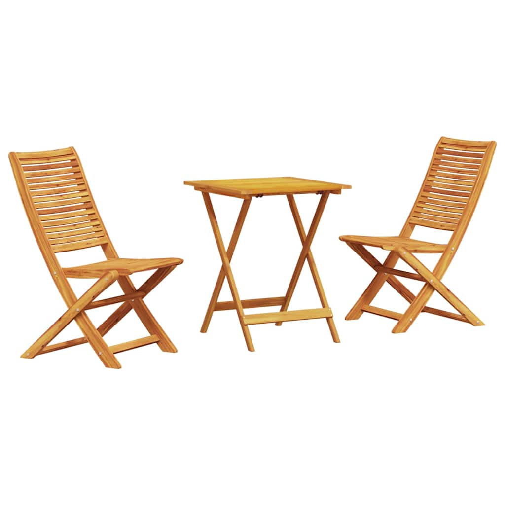 Sklopivi bistro set 3 pcs Smeđa Čvrsto drvo akacije