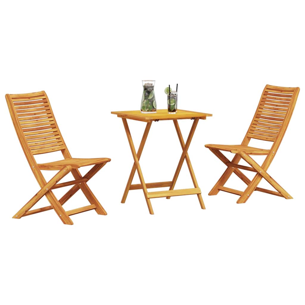 Sklopivi bistro set 3 pcs Smeđa Čvrsto drvo akacije