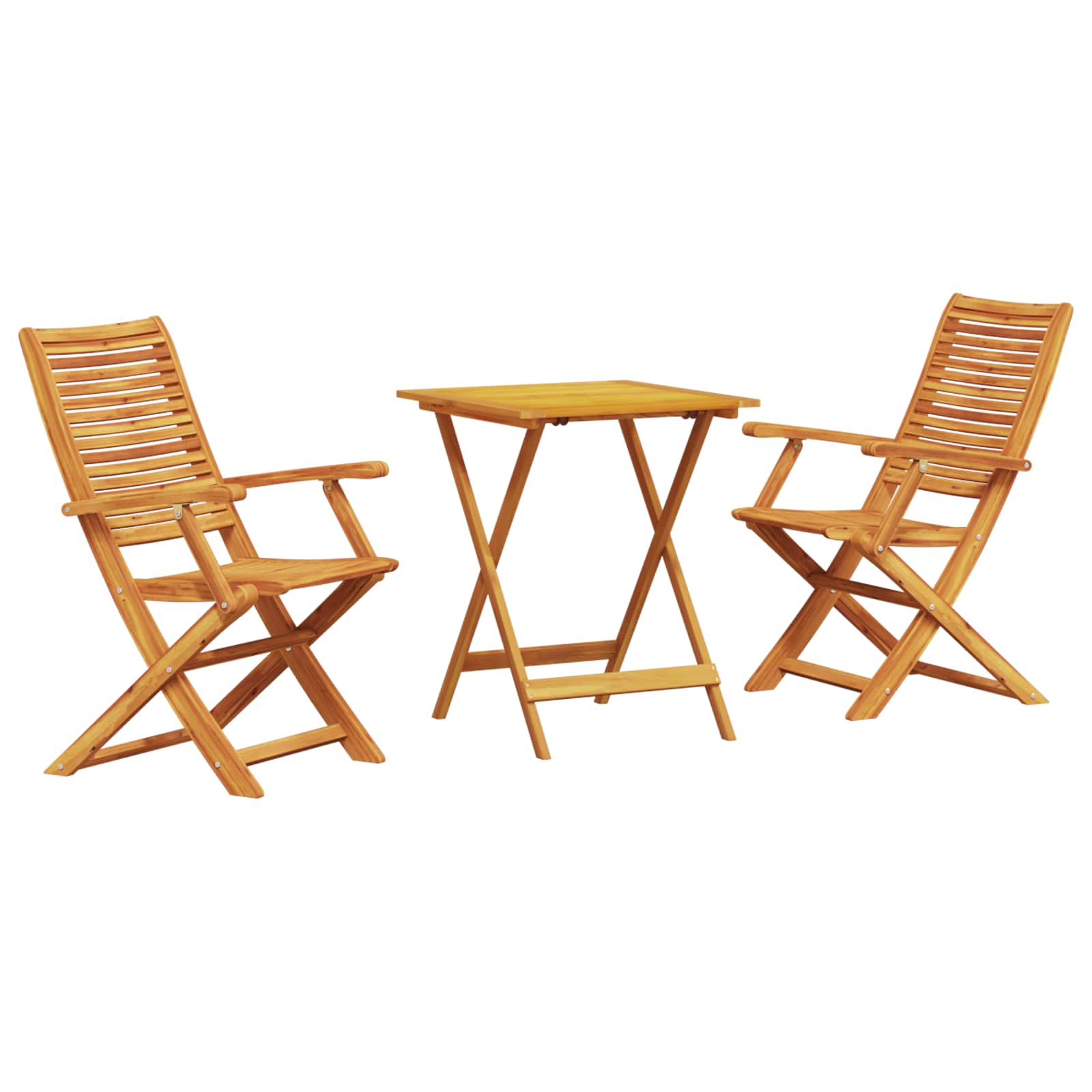 Sklopivi bistro set 3 pcs Smeđa Čvrsto drvo akacije