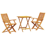 Sklopivi bistro set 3 pcs Smeđa Čvrsto drvo akacije